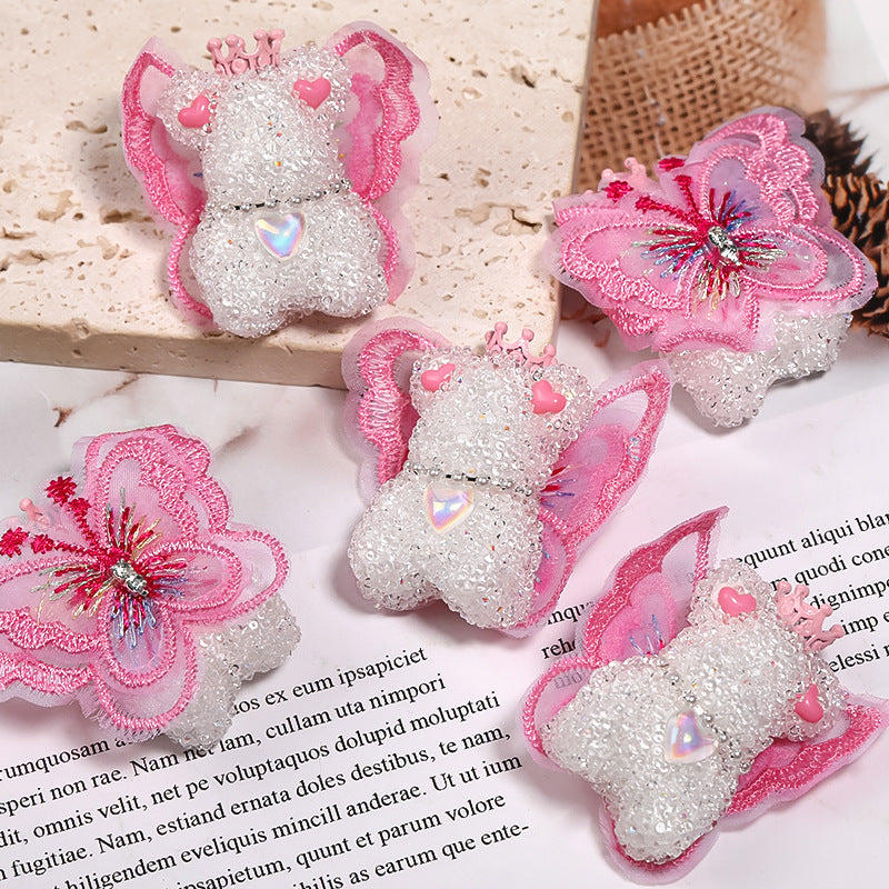 DIY Beads Luxury Shining Bear with Butterfly wings