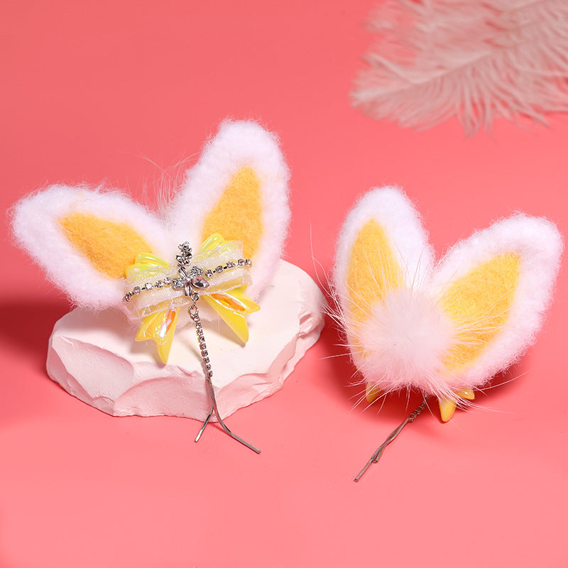 DIY Luxury fluffy bunny Ear Hand Made Wholesle