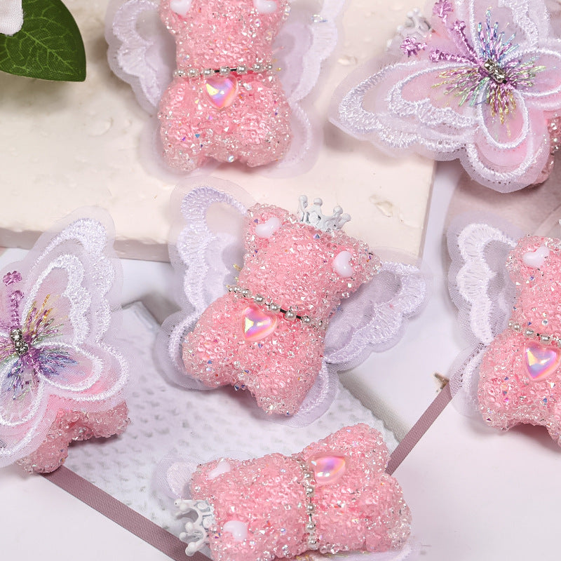 DIY Beads Luxury Shining Bear with Butterfly wings